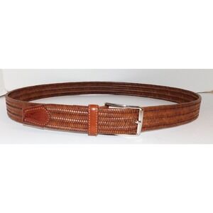 Bill Lavin Soft Collection Men's Braided Leather Belt Size 42 Made In Italy